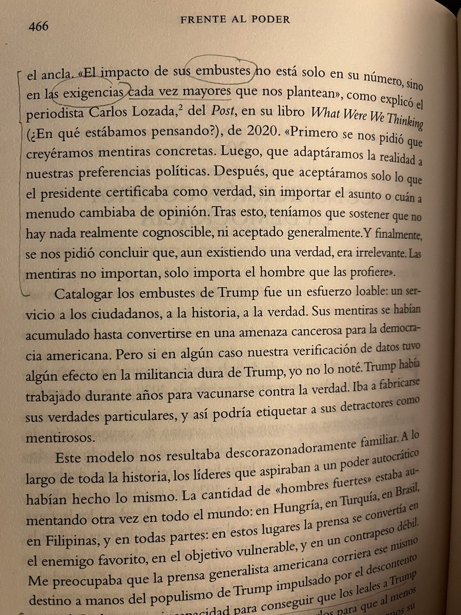 “La mejor manera de negar los hechos es no buscarlos”.

‘Frente al poder’, de <a href="/PostBaron/">Marty Baron</a>. Para leer antes del 20 de enero.

#Libros