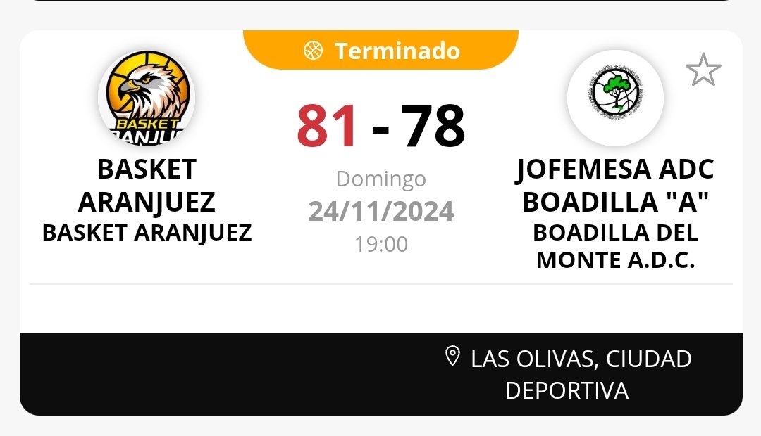 BasketAranjuez's tweet photo. ⚪⚫ Victoria del #SenMascA frente a @ADCBoadilla. #Kike:“Gran trabajo de principio a fin, ante un rival invicto, y que supimos rematar cuando se complicó. Enormes los jugadores.” https://t.co/7BWrzmppft