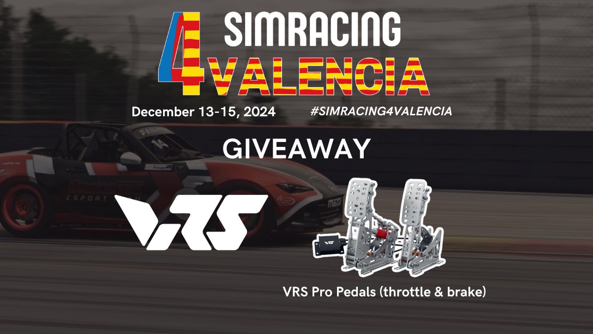 🔥 SIMRACING 4 VALENCIA 🔥

Gracias a <a href="/realVRS/">VRS</a> por ceder unos pedales para este evento solidario para ayudar a los niños de Valencia afectados por la DANA a tener una mejor Navidad🎄 💙❤️‍🩹💛

Simracer #TuVolanteImporta #UnJugueteUnaIlusión  
Inscríbete 👉 forms.gle/vqq8HzqXGgQ28G…