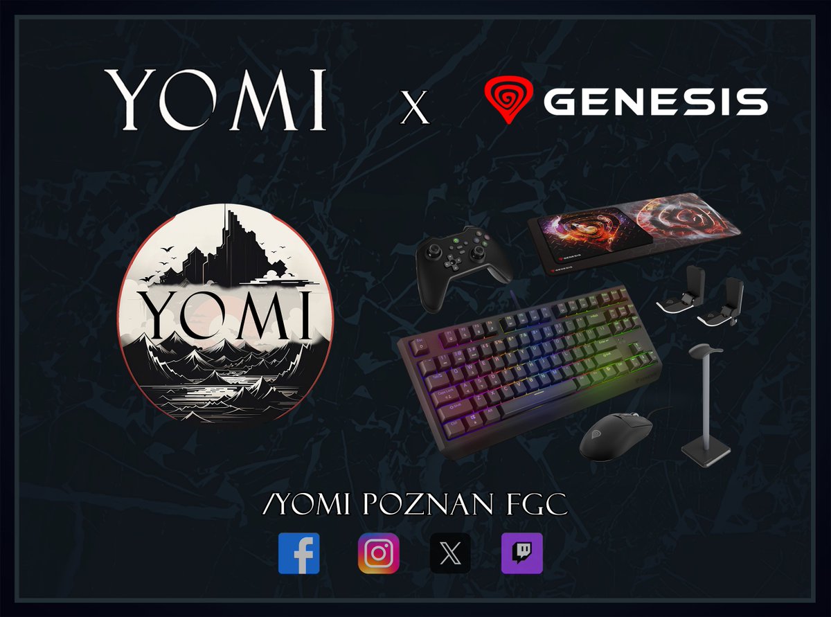YOMI | Poznań Fighting Games Community (@yomipoznanfgc) on Twitter photo Warriors!
Please welcome <a href="/_Genesis_Gaming/">Genesis-Zone</a> because they just joined our sponsors!
Thanks to they're generosity we have prepared for you:
keyboard, mouse, controllers, mouse pads, headphone mounts and PS5 controller chargers!
ETC starts 07.12.2024!
Don't waste time and sign up! Warriors!
Please welcome <a href="/_Genesis_Gaming/">Genesis-Zone</a> because they just joined our sponsors!
Thanks to they're generosity we have prepared for you:
keyboard, mouse, controllers, mouse pads, headphone mounts and PS5 controller chargers!
ETC starts 07.12.2024!
Don't waste time and sign up!