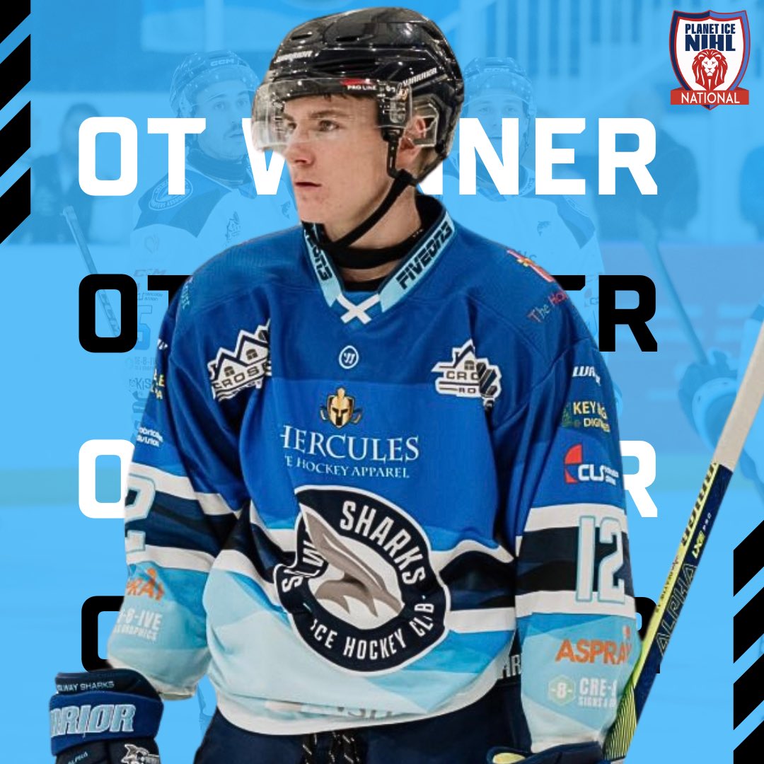 Solway Sharks defensemen Kell Beattie was the hero as he scored twice including the Overtime winner against the Romford Raiders🦈

A solid three point weekend for the Sharks 👏🏻
