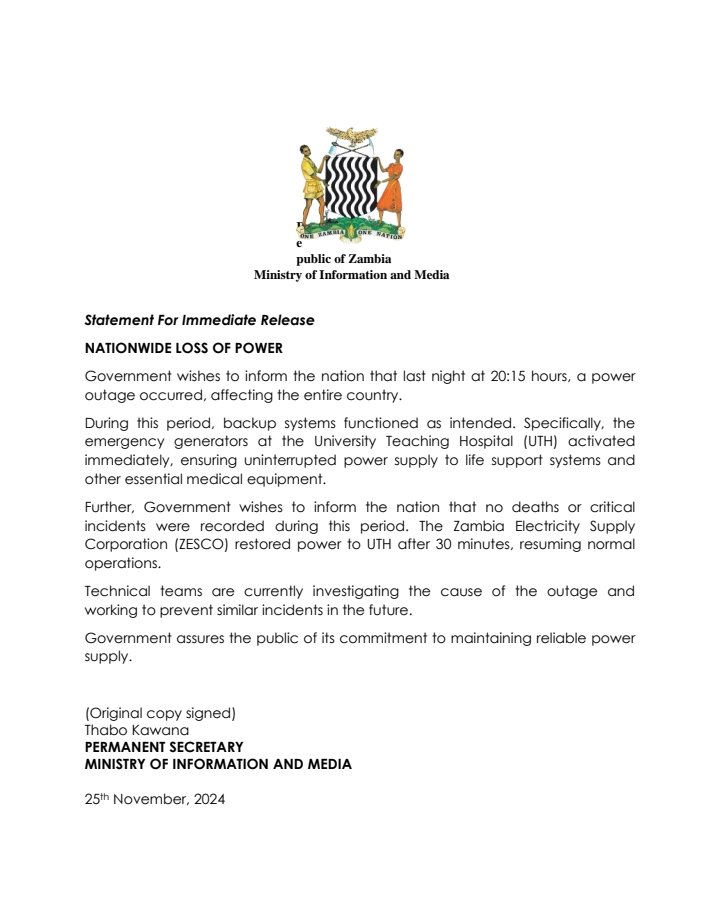 Ministry of Information and Media- Zambia tweet media