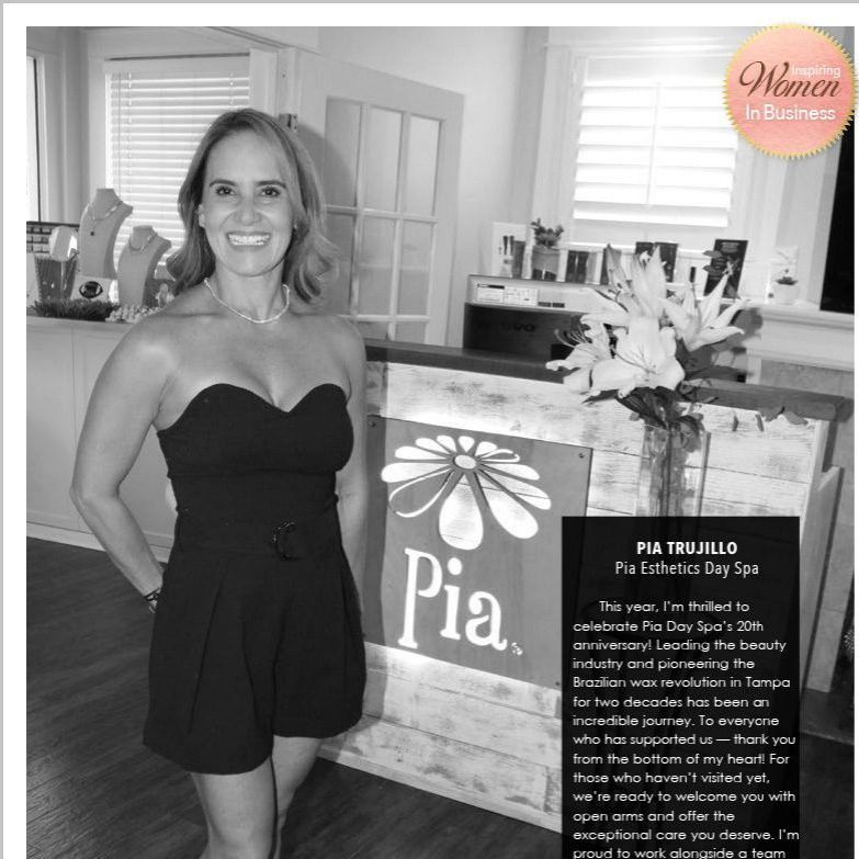 PiaDaySpa's tweet photo. Tampa Bay Metro Magazine
𝗣𝗜𝗔 𝗧𝗥𝗨𝗝𝗜𝗟𝗟𝗢 - 𝗣𝗶𝗮 𝗘𝘀𝘁𝗵𝗲𝘁𝗶𝗰𝘀 𝗗𝗮𝘆 𝗦𝗽𝗮 - https://t.co/kcEGDQWjZm
This year, I’m thrilled to celebrate Pia Day Spa’s 20th anniversary! Leading the beauty industry and pioneering the Brazilian wax revolution in Tampa for two decad https://t.co/hgrndvcJfk