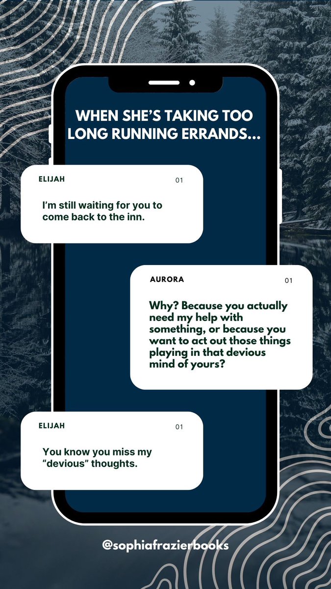 If Elijah and Aurora were texting each other... it might look a little something like this. I can't wait to share these two with you soon!