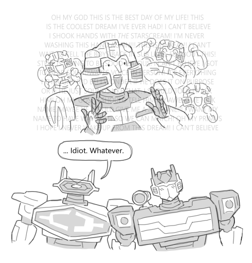 cupTWOst's tweet photo. the highguard meet their biggest fan #TransformersOne #Transformers https://t.co/keEFnIspny
