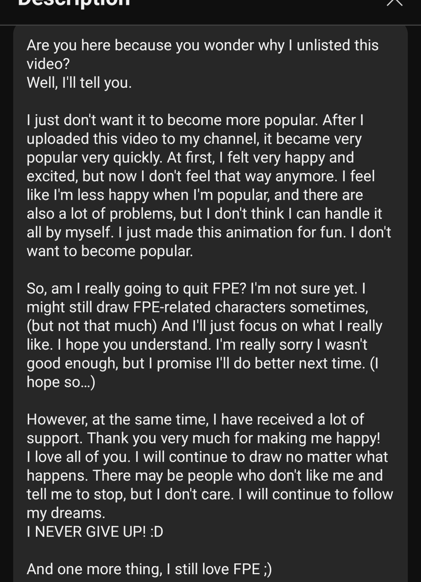 TheRandomshape2's tweet image. It&apos;s a shame that the fpe video has to be unlisted, but I understand why. It&apos;s for her own good. I can&apos;t blame her because I knew this was gonna happen after everything that the fandom did. I feel bad for katie because she was very happy back then. So please respect her decision