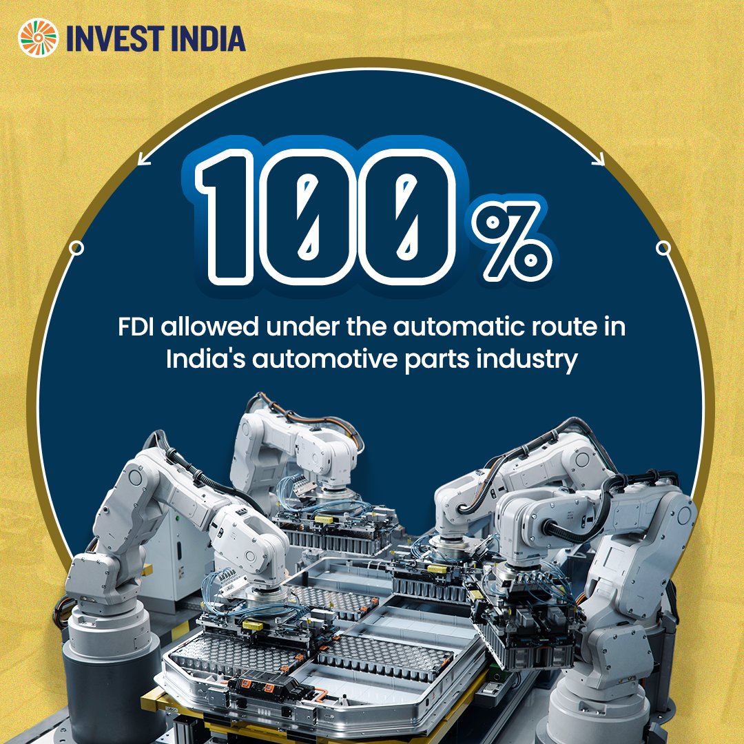 investindia's tweet image. #NewIndia’s #autocomponents industry is revved up to reach USD 300 Billion by 2026, fueling innovation, global partnerships, and opening doors to exciting investment opportunities.

Want to join the ride toward success? Discover more: bit.ly/II-Auto

#InvestInIndia