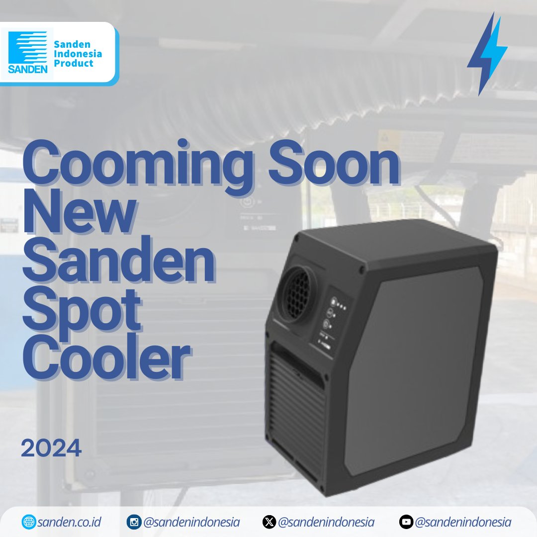 sandenindonesia's tweet image. We are excited to introduce the Sanden Spot Cooler from Sanden Indonesia.
Key Features: Effective Cooling It blows cold air at 23°C, Outdoor-Friendly, Compact Design Small size (185x275x333 mm), can be placed on the Vibration-Resistant.

#sandenindonesia #spotcooler #acmobil