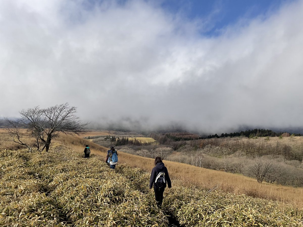 去年に引き続き、八島ヶ原湿原に行ってきました！
霧だらけ！！めっちゃ寒かったです🥶
少し雪が舞ってきてしまったので、途中で断念しました❄️
でも8キロも歩きました！！

2年生の子を中学生の子が声かけしたり、みんなで頑張って歩けたのが、みんなの成長を見れる思い出の日となりました☺️