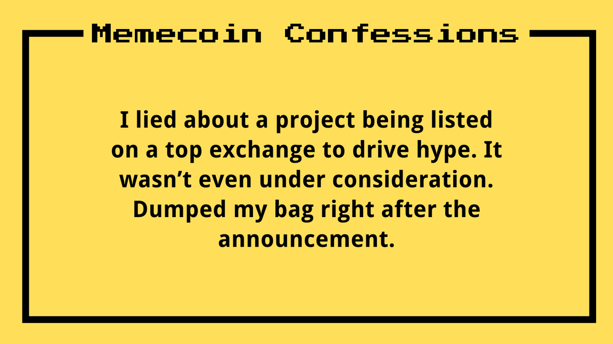 Memecoin Confessions tweet media