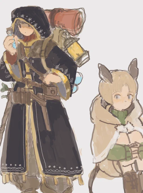 ファンタジーな話とかなんか書きたいなというラクガキ右のはデグー 