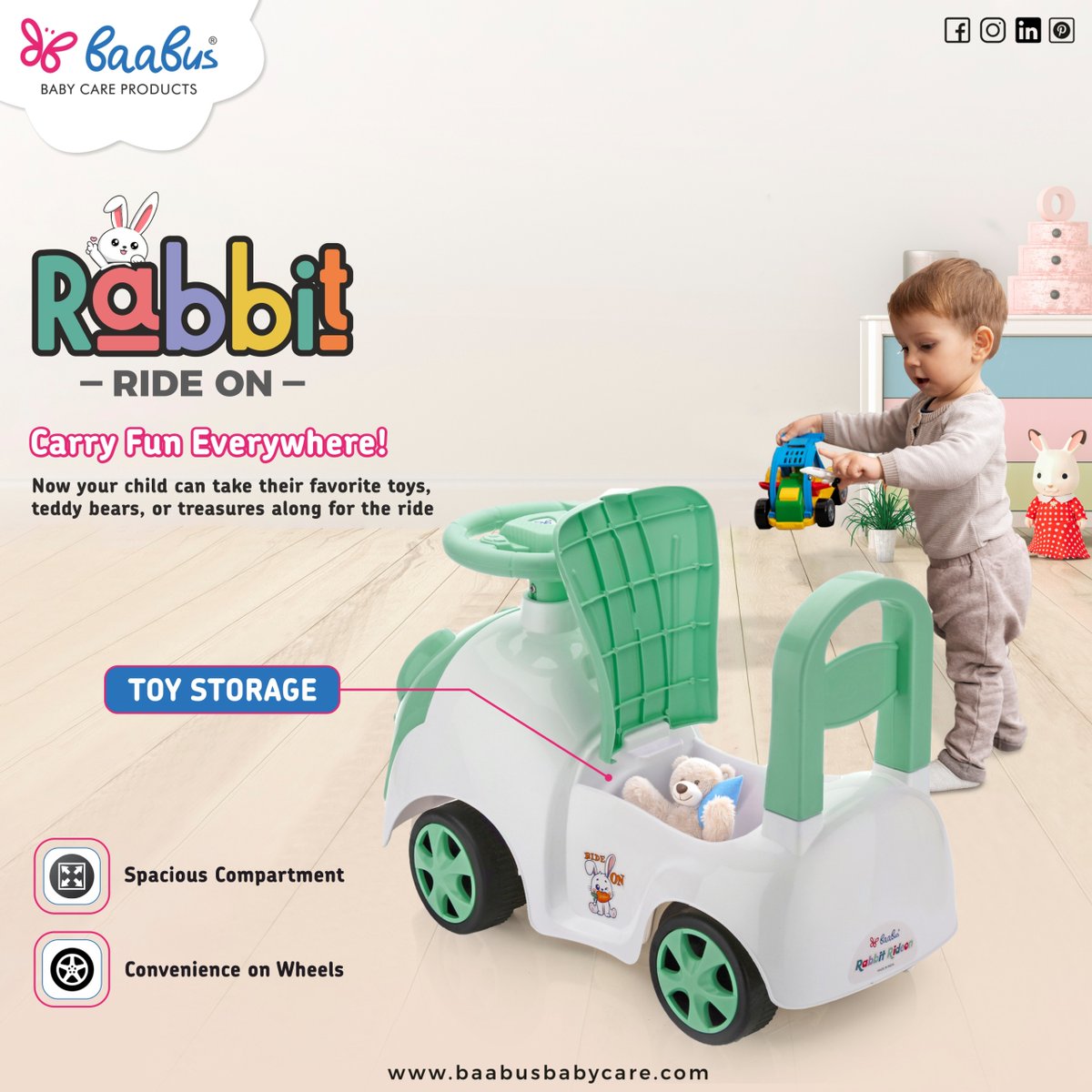 BaaBusbabycre's tweet image. 𝐂𝐚𝐫𝐫𝐲 𝐅𝐮𝐧 𝐄𝐯𝐞𝐫𝐲𝐰𝐡𝐞𝐫𝐞!
Now your child can take their favorite toys, teddy bears, or treasures along for the ride.

𝐁𝐚𝐚𝐁𝐮𝐬
BABY CARE PRODUCTS

#RabbitRideOn #HopIntoFun #BabyRider #LittleAdventurers #BabyOnTheGo #ZoomWithJoy #ToyCarMagic #KidsFirstRide