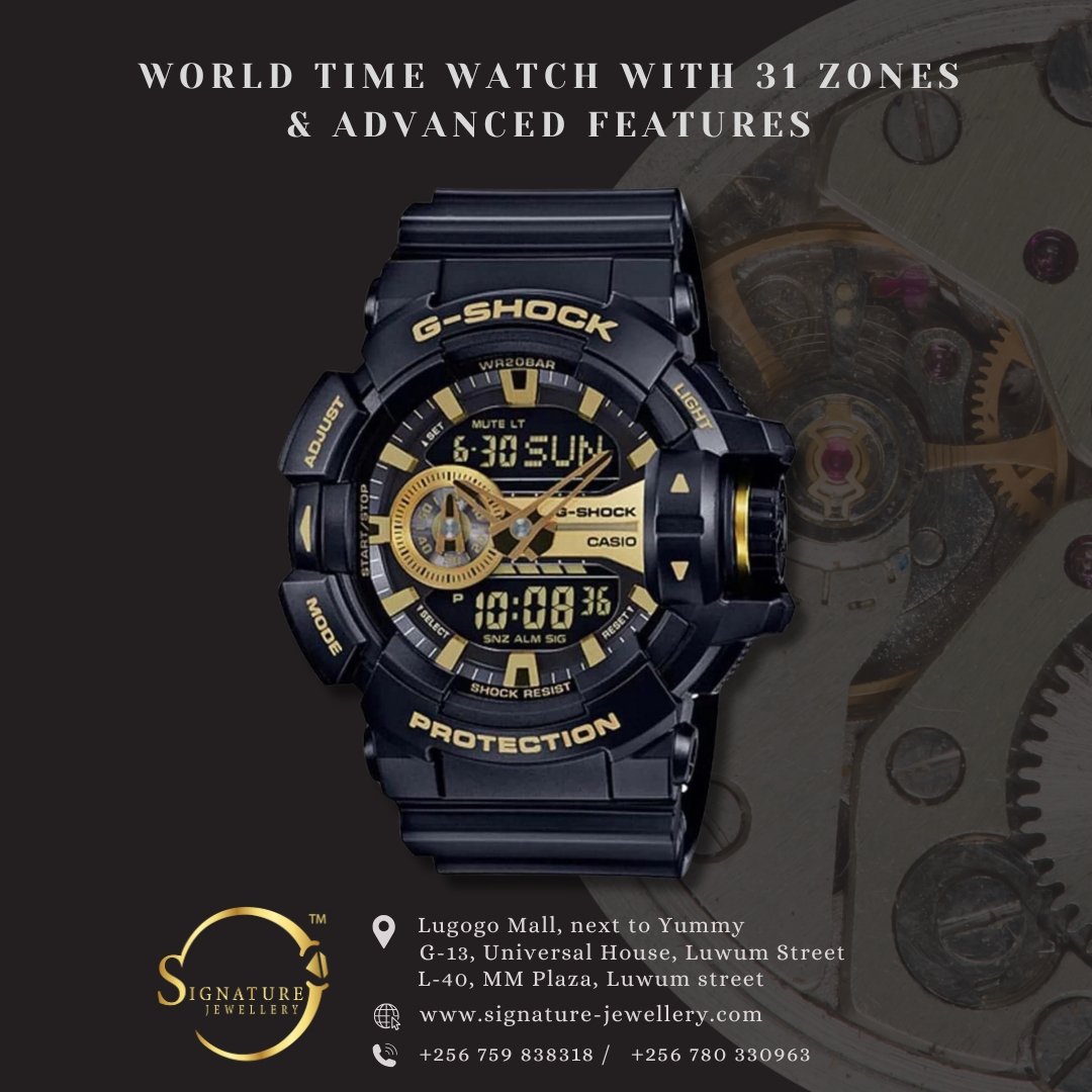 SignatureJewel6's tweet image. Get your watch with 31 time zones, advanced stopwatch, countdown timer, LED Super Illuminator, and so much more! 

#SignatureJewellery #WorldTimeWatch #LuxuryWatches #TravelEssential #SmartFeatures #CountdownTimer #Stopwatch #LEDLight #GiftShop #KampalaLuxury #Uganda