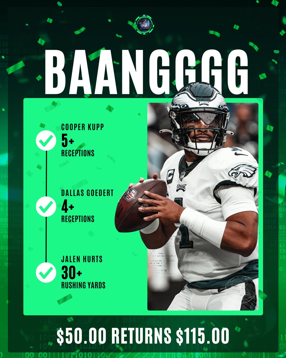 💥 BAAANNNNG! 💥

SNF PARLAY CASHES!

Hit that ❤️ if you tailed!

Ending the weekend with another W!