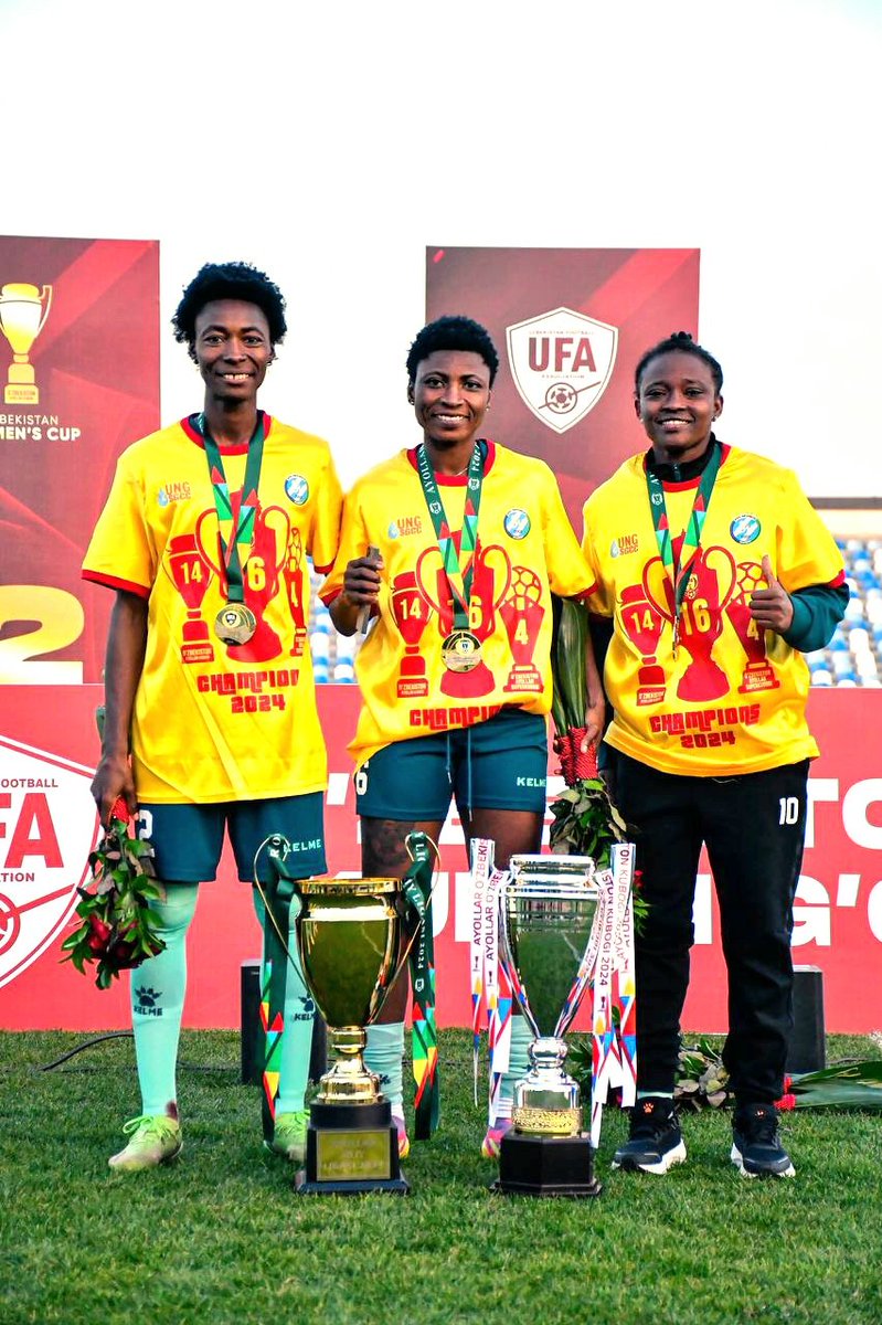 Grace_Adams07's tweet photo. Alhamdullila 🙌🙏❤️💛💚⚽️🌍ending the season with Glory @KarshiPfc
#Amfearlesssoul #Angelragual #Adomba https://t.co/IHR5vLHadf