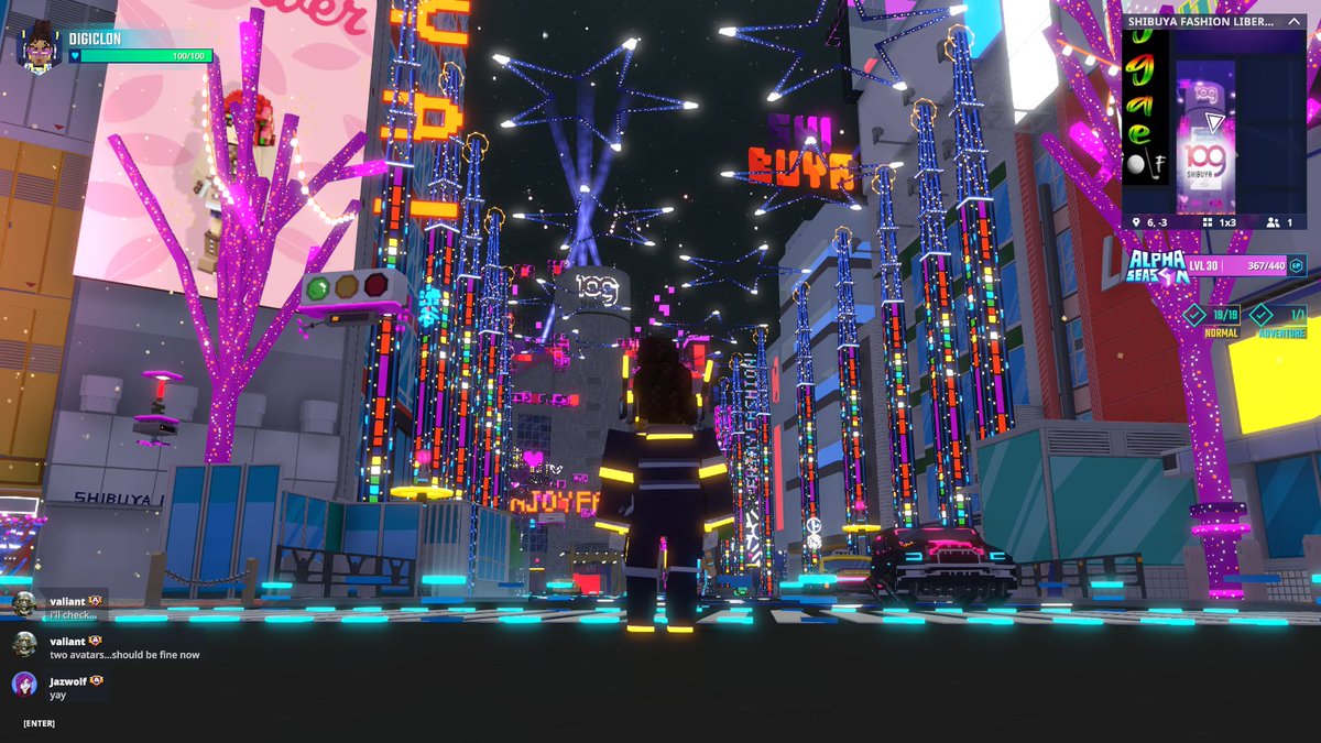 digiclon's tweet photo. Strutting my stuff in @SHIBUYA109NET Fashion Liberation in @TheSandboxGame. Tokyo street style has nothing on this! 👗👠 https://t.co/EP5nOVBIGO #TheSandbox #AlphaSeason4 #AS4SocialChallenge https://t.co/Hy7t3hHP8F