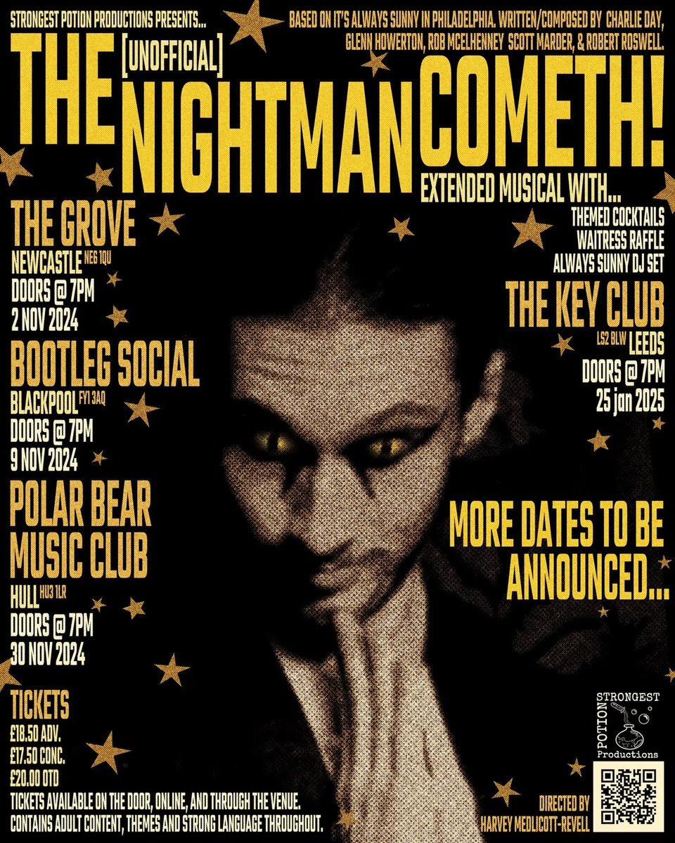 I've spent the day working on an extended review of The Nightman Cometh, and note there's bootleg productions touring the UK with Hull and Leeds still to come. strongestpotionproductions.com/whats-on More dates TBA. How about Belfast <a href="/PotionStrongest/">Strongest Potion Productions</a>?