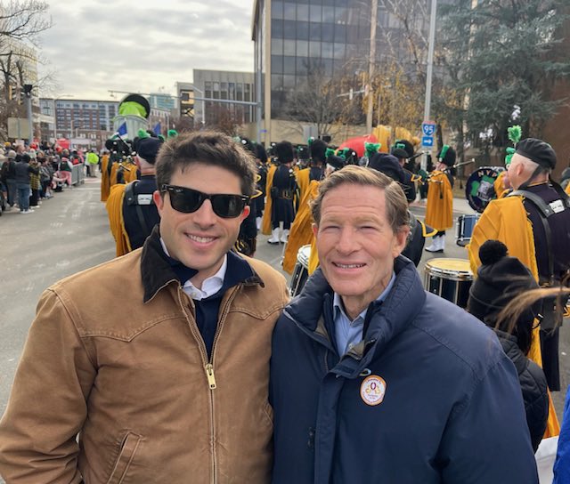 I joined State Rep. <a href="/Matt_Blumenthal/">Matt Blumenthal</a> for Stamford’s Thanksgiving Balloon Parade—huge crowds &amp; great marchers.