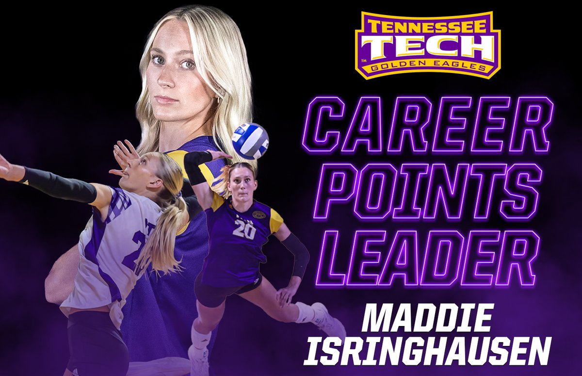 TNTechVball's tweet image. HUGE SHOUT OUT to Maddie Isringhausen for becoming Tech's all-time career leader for points today in the team's 3-0 win over Little Rock in the quarterfinals of the @OVCSports Tournament!

She currently boasts 1,984.0 in her Golden Eagle career!

#WingsUp #OVCit
