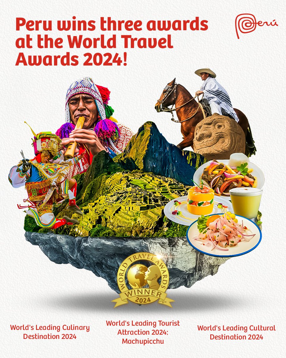 Peru's greatness and mysticism shine at the World Travel Awards 2024! 🇵🇪🥇

Peru received three important awards at the most recent World Travel Awards 2024, the most internationally relevant competition in the tourism sector. Learn more about it here: peru.travel/en/news/2161