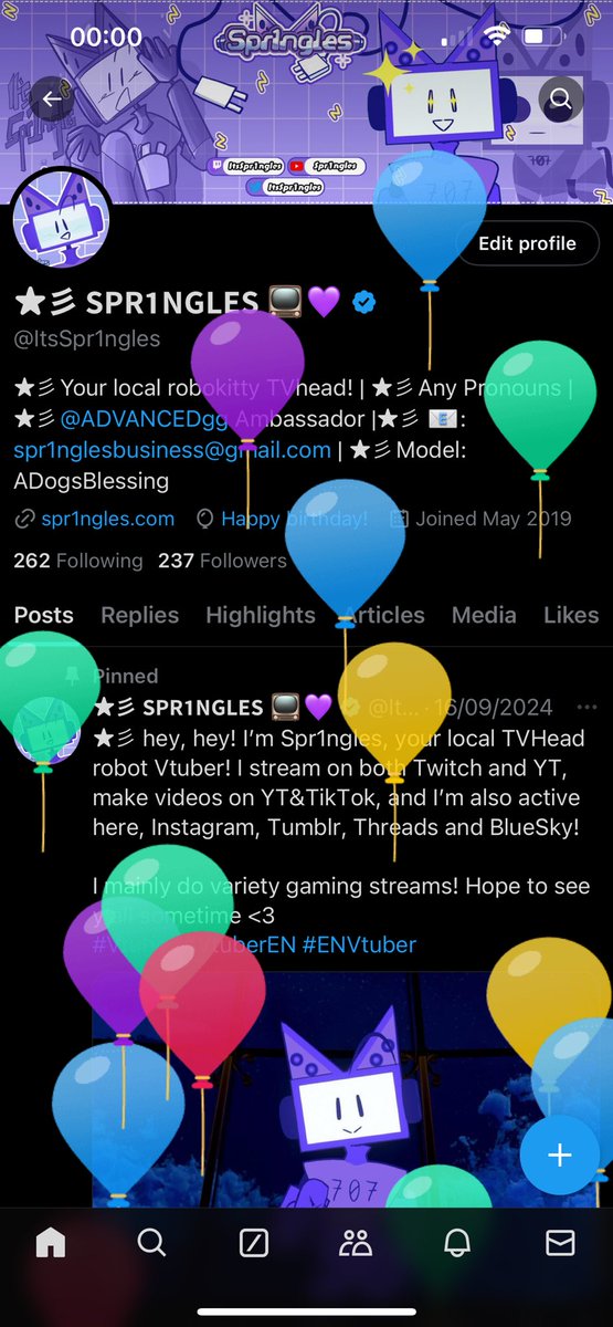 ★彡 𝗦𝗣𝗥𝟭𝗡𝗚𝗟𝗘𝗦 📺💜 TV Head VTuber tweet media