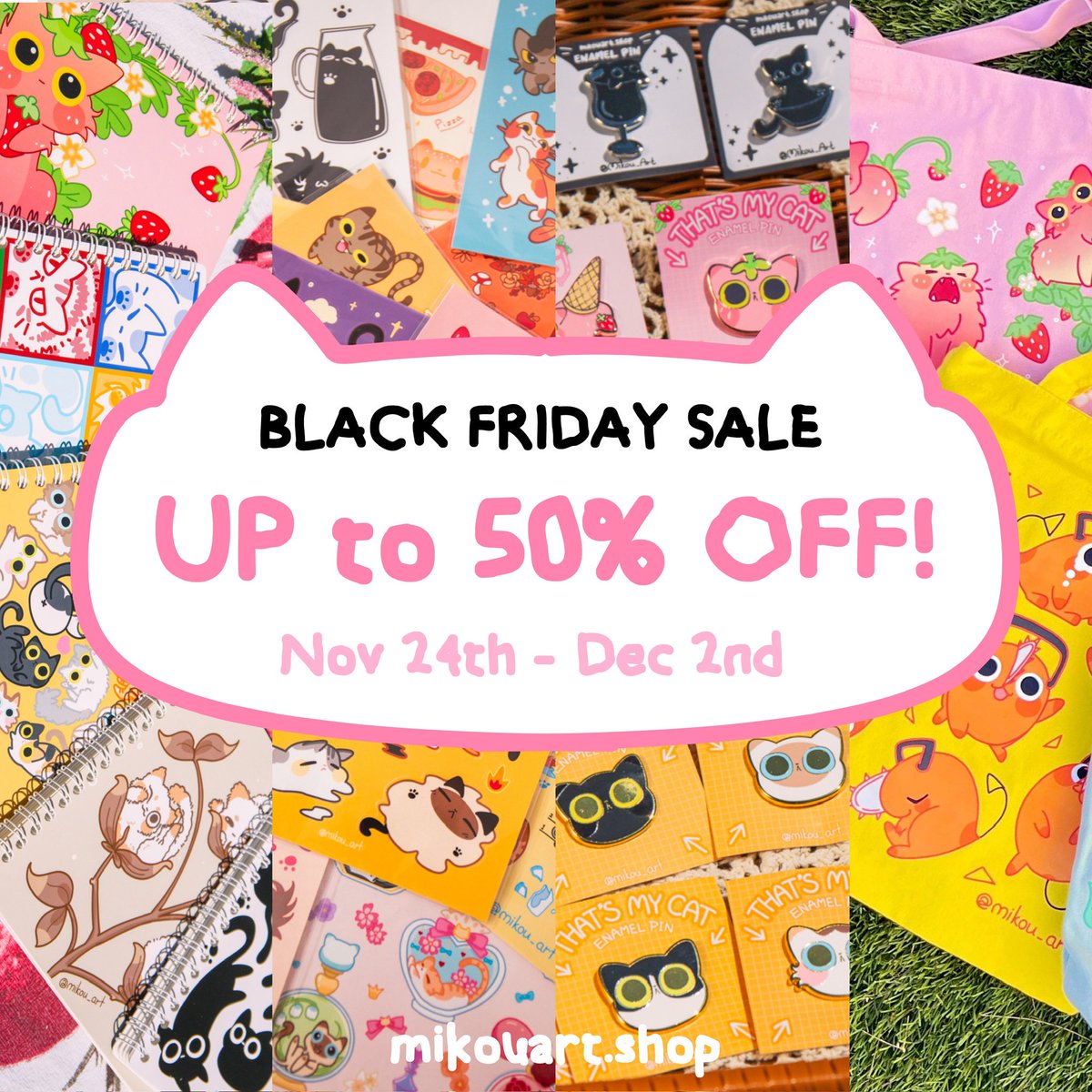 mikou_art's tweet photo. This year, we’re giving back with our biggest sale yet—everything in our shop is 25-50% off! Thank you for supporting our small business—it means the world to us. Happy shopping!
#catart #artistsupport #catlover #CuteGifts #catsticker #stickershop #MikouArt https://t.co/xiBg7ROvTY