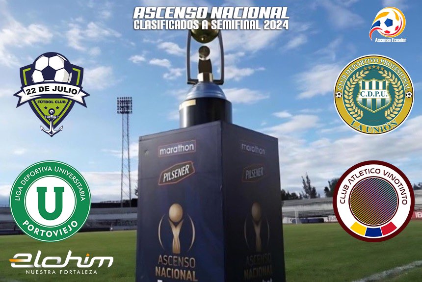 AscensoEcuador's tweet photo. 𝐀𝐒𝐂𝐄𝐍𝐒𝐎 𝐍𝐀𝐂𝐈𝐎𝐍𝐀𝐋 𝟐𝟎𝟐𝟒 🇪🇨

🤩 Los Semifinalistas, los equipos que lucharán por la 𝐒𝐞𝐫𝐢𝐞 𝐁 𝟐𝟎𝟐𝟓.

🔜 Quedan 4 equipos, solo 2 equipos conseguirán el tan anhelado 𝐀𝐒𝐂𝐄𝐍𝐒𝐎.

¿Favoritos? 👀

#AscensoEcuador #ElohimSport https://t.co/tqJOjGIJnK