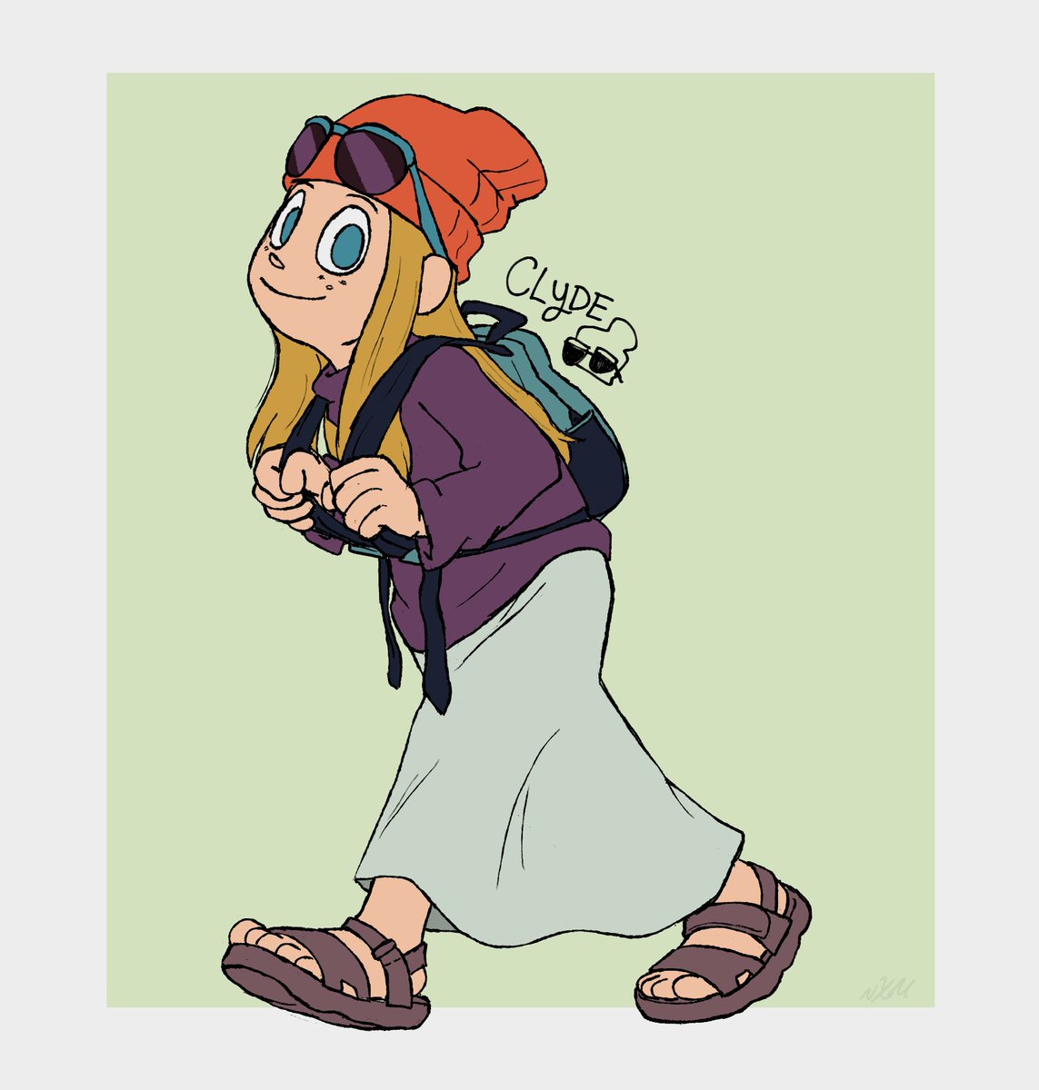 Clyde is so friendly, she'll even walk with you!