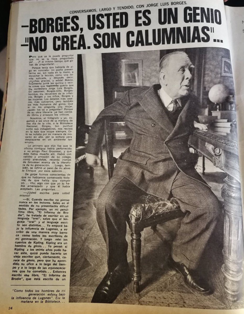 BorgesJorgeL's tweet photo. -Borges, usted es un genio. 
-No crea. Son calumnias. https://t.co/bPjrnPf3UT