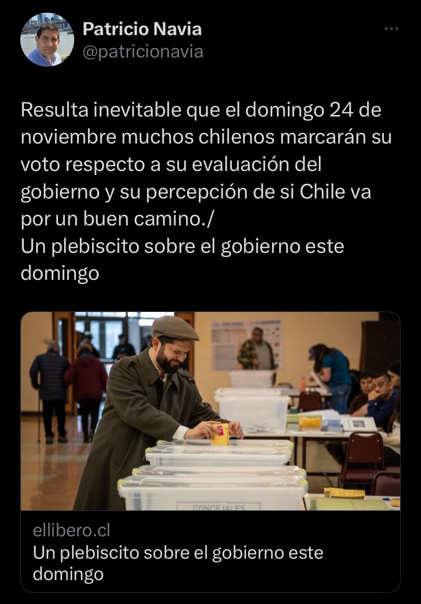 SoyElWilll's tweet photo. @patricionavia Chile va por buen camino 👍🏻 https://t.co/68XGpEabmC