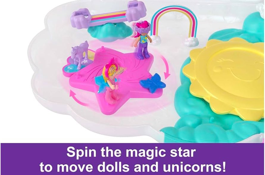 PollyPockets70's tweet photo. Polly Pocket 2-in-1 Travel Toy, Rainbow Unicorn Salon Styling Head #pollypocket #toys #ads #follow https://t.co/VStyfbQ7IJ https://t.co/ie0nMiioXD