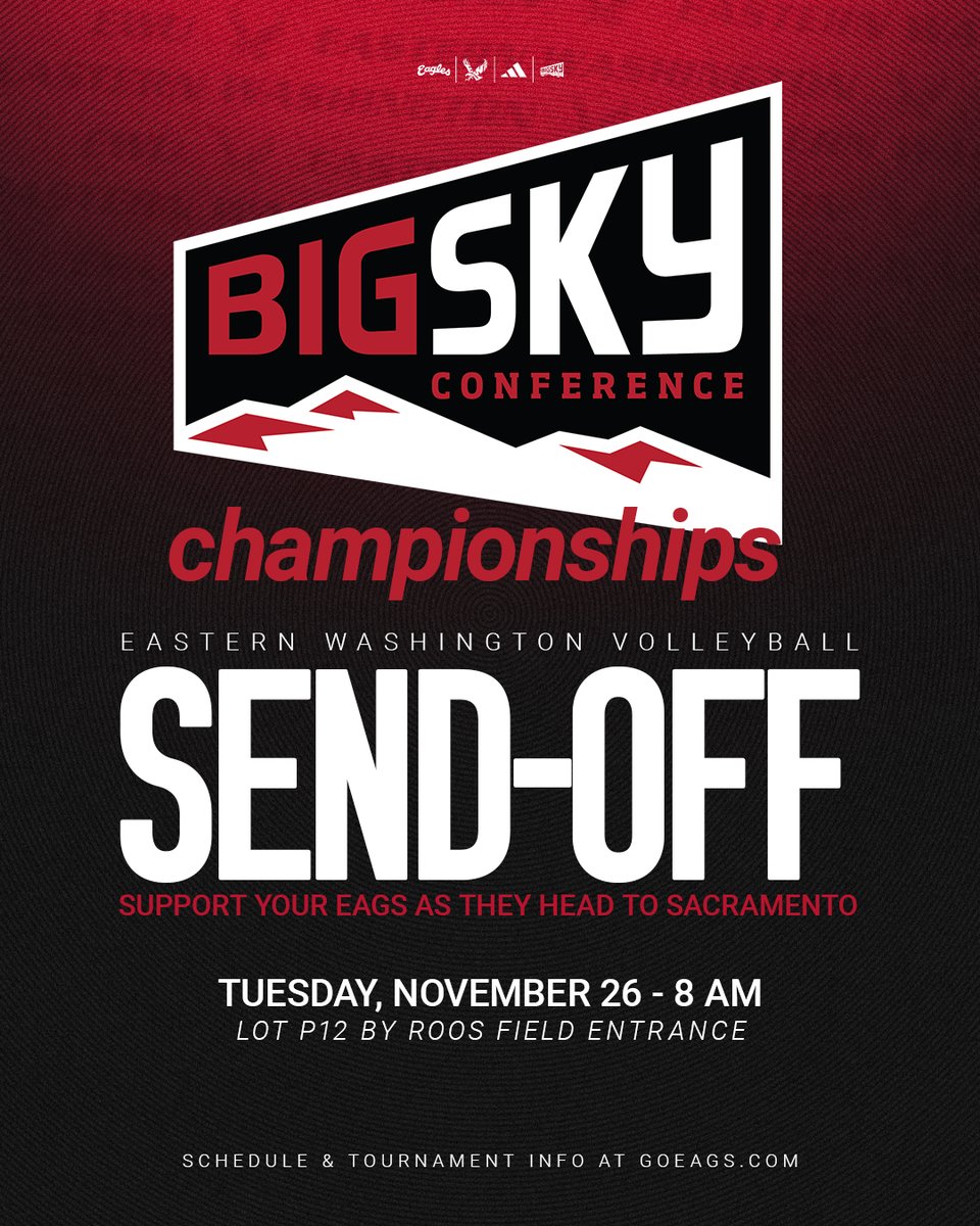 The regular season is done, on to the postseason! Cheer on the Eags as they depart for the Big Sky tournament this Tuesday morning!

#GoEags #NCAAVB #BigSkyVB