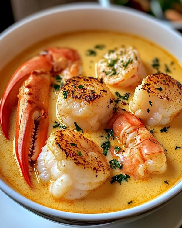 Seafood Bisque with Crab, Shrimp, and Lobster 🦀🍤🦞