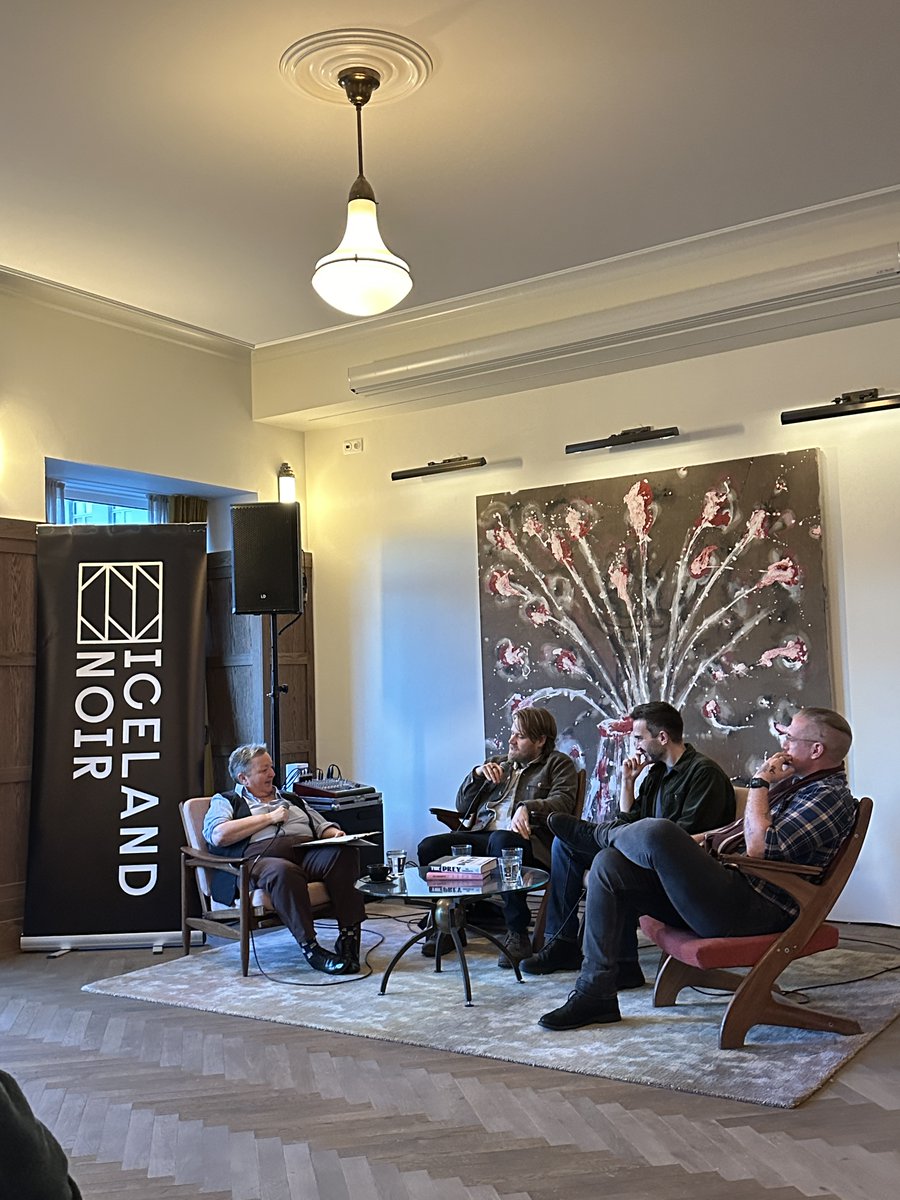 M.J.Furtek (@mjfurtek) on Twitter photo Espionage panel <a href="/icelandnoir/">Iceland Noir</a> with <a href="/timglisterbooks/">Tim Glister</a> and @robwhart1
We spoke about the flow and tempo of the genre, self-doubt, axe throwing, and how practising choking people for real helps with writing it! (Much to Tim's horror...)
A special mention to the amazing moderator of Espionage panel <a href="/icelandnoir/">Iceland Noir</a> with <a href="/timglisterbooks/">Tim Glister</a> and @robwhart1
We spoke about the flow and tempo of the genre, self-doubt, axe throwing, and how practising choking people for real helps with writing it! (Much to Tim's horror...)
A special mention to the amazing moderator of