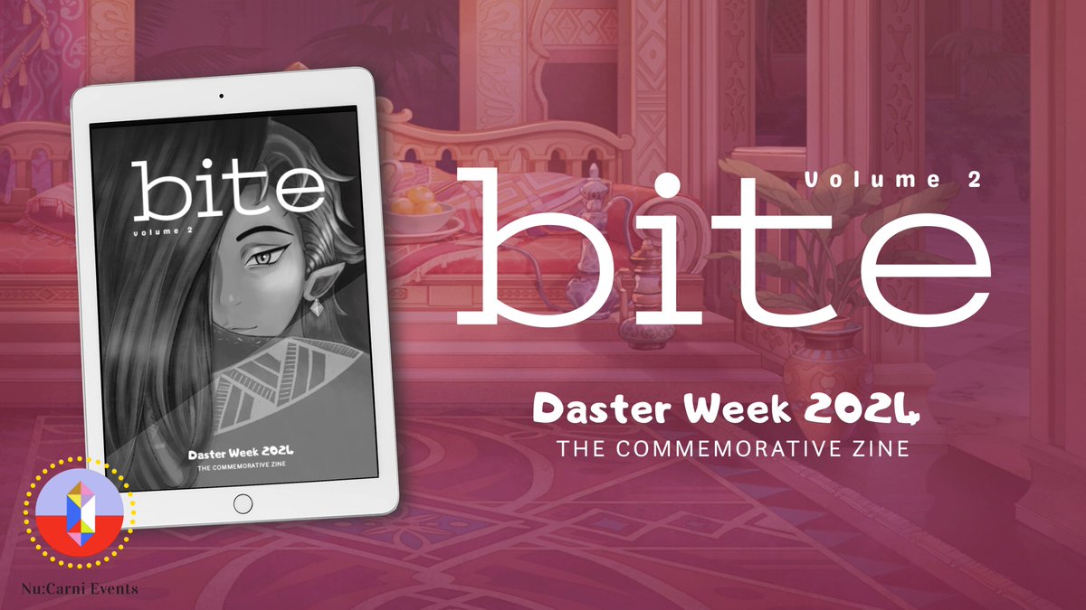NuCarniEvents's tweet image. Calling all #DasterWeek24 participants and anyone else aboard the Aster/Dante ship! Volume 2 of our free commemorative zine, Bite, is now available for download!

Over 270 pages of delicious art and writing for your tastebuds to savor. ~

#NuCarniEvents #daster #asterxdante