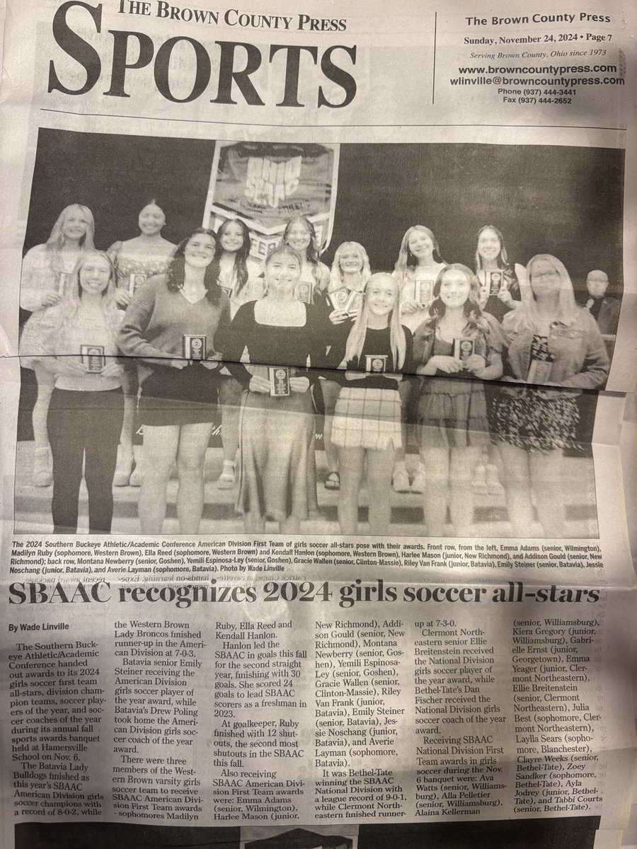 Jeff Herrmann (@herrmj12) on Twitter photo Congratulations Madilyn, Ella, and Kendall-1st Team SBC All-Stars (soccer ⚽️) <a href="/brown_press/">Brown County Press</a> <a href="/wbhsathletics/">Western Brown HS</a> Congratulations Madilyn, Ella, and Kendall-1st Team SBC All-Stars (soccer ⚽️) <a href="/brown_press/">Brown County Press</a> <a href="/wbhsathletics/">Western Brown HS</a>