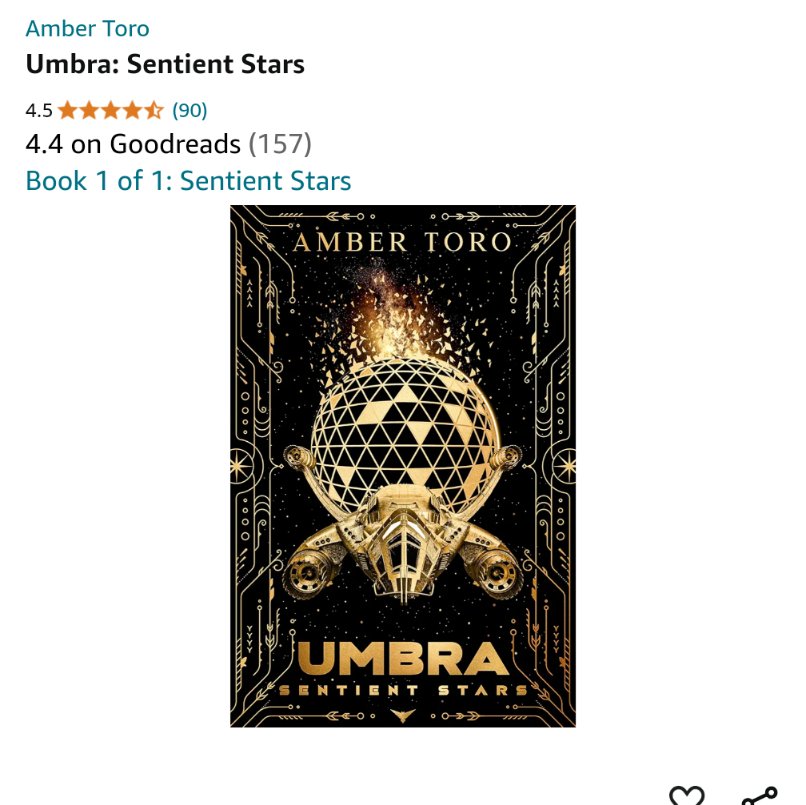 AOConnorAuthor's tweet image. Day 24's prompt for #SciFiMonth2024 is "On the scopes"

Umbra: Sentient Stars by @AmberRaeToro has been sitting in my library since May. It's one of the next books I will be reading! I'm very much looking forward to it.