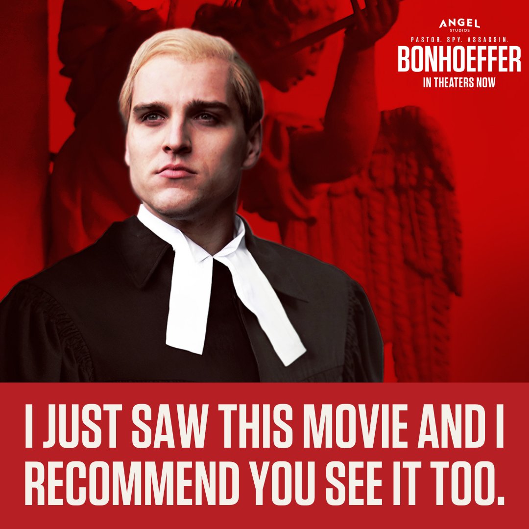 Now that you've seen #Bonhoeffer, RETWEET and spread the word!

Let's use our voices to amplify the powerful message of this film. EVERYONE needs to see it! 🙌

Showtimes at angel.com/bonhoeffer