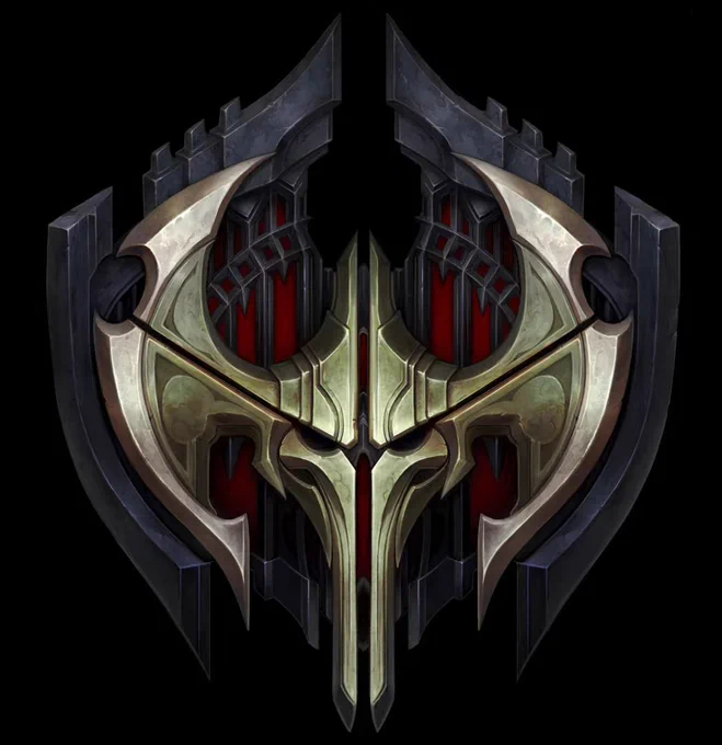 Did you know the Noxian crest is divided into 3 parts that also represents the Trifarix?The Eyes = The Vision The Pillars = The Might The Blades = The Guile Just a bit more of Noxus fun facts. Arcane made me too excited about Noxus (Sorry). 