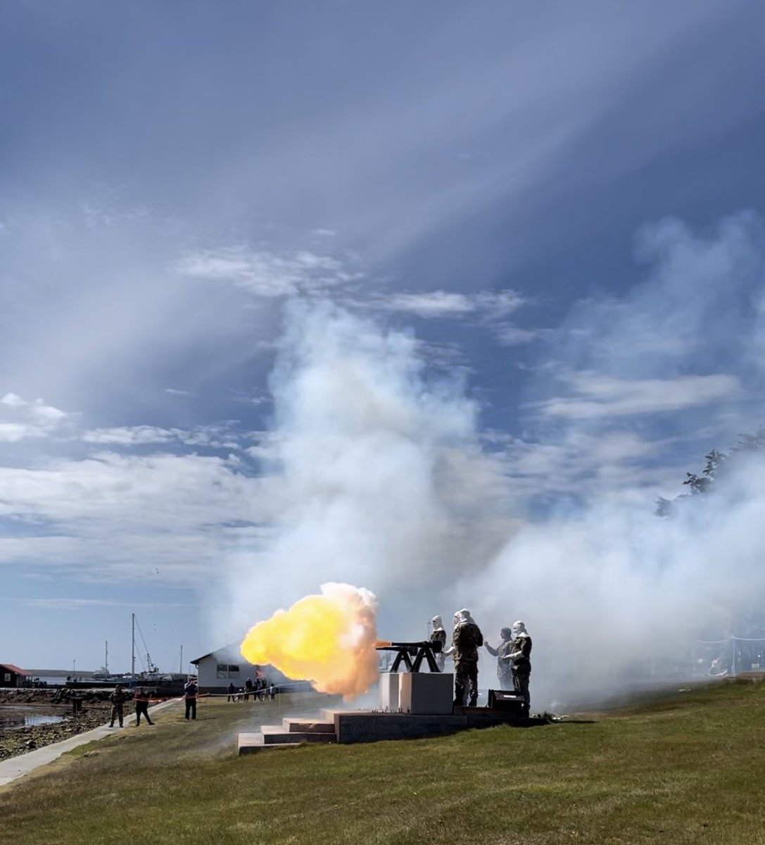 Stanley, Falkland Islands. Twenty-one gun salute to celebrate birthday of King Charles #Falklands #Falklandislands