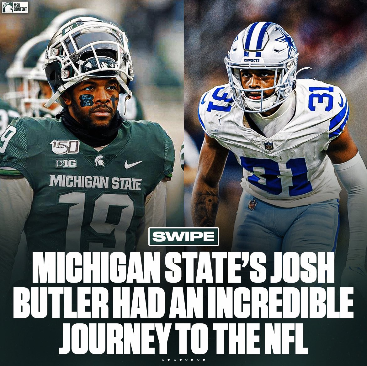 msucontent's tweet image. Josh Butler’s journey to the NFL needs more attention🔥

2019: He brought his two dogs along with him for senior day after losing both his parents at Michigan State
2021: He began a career in acting appearing in the TV series “All American”
2022: He released his first music…