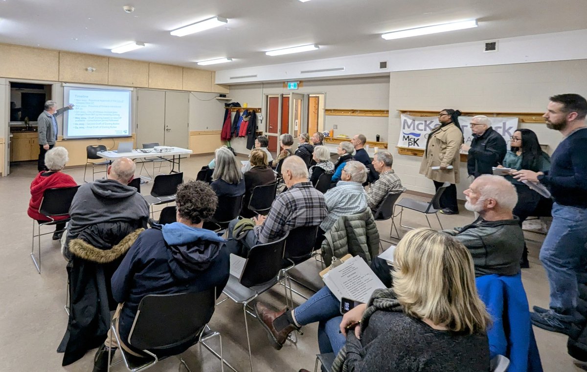DerekJackson613's tweet photo. Thoughtful discussion this evening at the @McKellarPark Community Association AGM. Proposed new zoning by-laws that will have big impacts on our neighborhoods were clearly presented and @tm_kavanagh gave a great update on local happenings. Thanks to those who attended #community https://t.co/1APLXkkDog