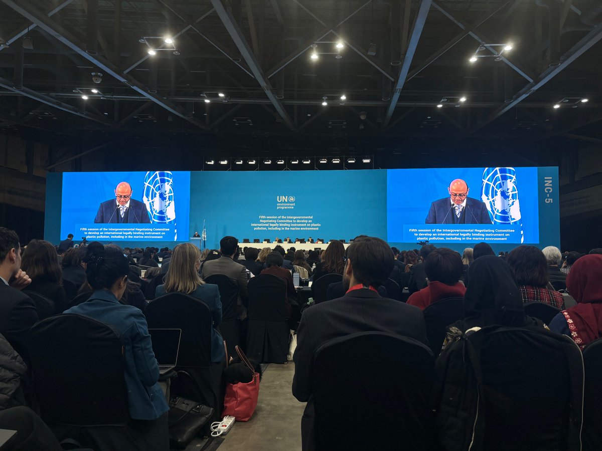 So after months of preparation, the final round of plastics treaty negotiations begins. Greenpeace will be here until the bitter end, working our hardest to ensure Members deliver a treaty that future generations can be proud of that *cuts* plastic production &amp; single use plastic