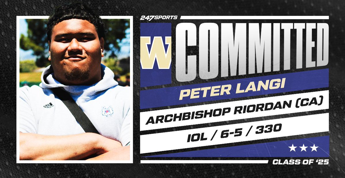 BrandonHuffman's tweet photo. Washington landed a commitment on Sunday evening from San Francisco (Calif.) Archbishop Riordan offensive lineman Peter Langi, who picked the Huskies on the @247Sports YouTube Channel and he talks about why he chose Washington https://t.co/22jnS0M38j https://t.co/iGvlmDBtXZ