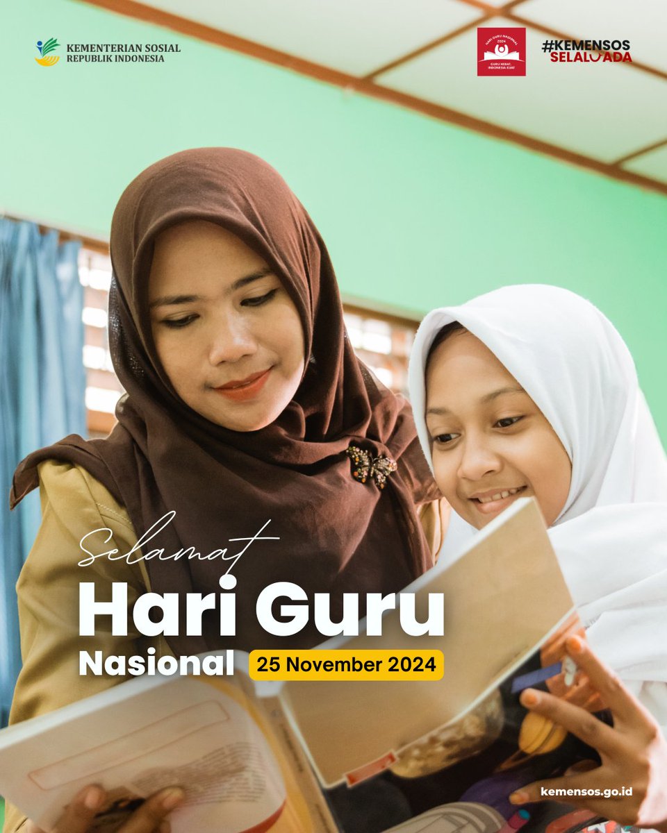 Selamat Hari Guru Nasional 2024

Guru adalah lentera yang menerangi jalan bangsa menuju masa depan. Dengan dedikasi dan pengabdian para guru hebat, Indonesia tumbuh kuat, penuh harapan dan cita-cita.  

Guru Hebat, Indonesia Kuat!