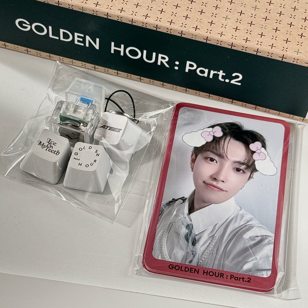 mindoongmandoo's tweet photo. wts ateez broadcast photocard poca pc sell 
ice on my teeth kit GOLDEN HOUR : Part.2 
에이티즈 키트 공방포카 세트 양도

DM 제시 ✅ Proof⭕️ https://t.co/DGicjd8cut