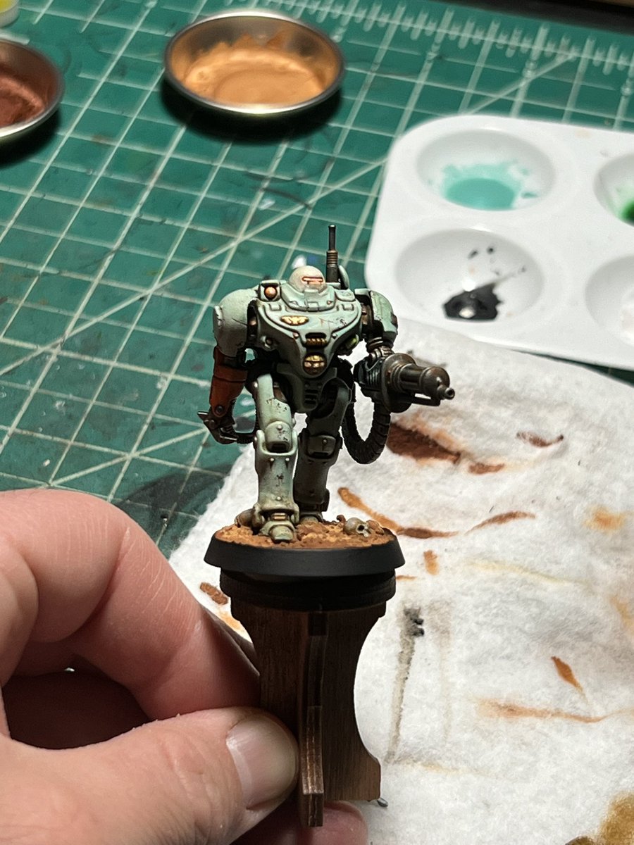Zoubacca's tweet photo. @MarkMandalorian I havnt had much time to paint due to a loss in the family but I finished this man of iron from the black stone fortress set. Going to use him as a count as servitor with heavy bolter https://t.co/CBB55CLV9T