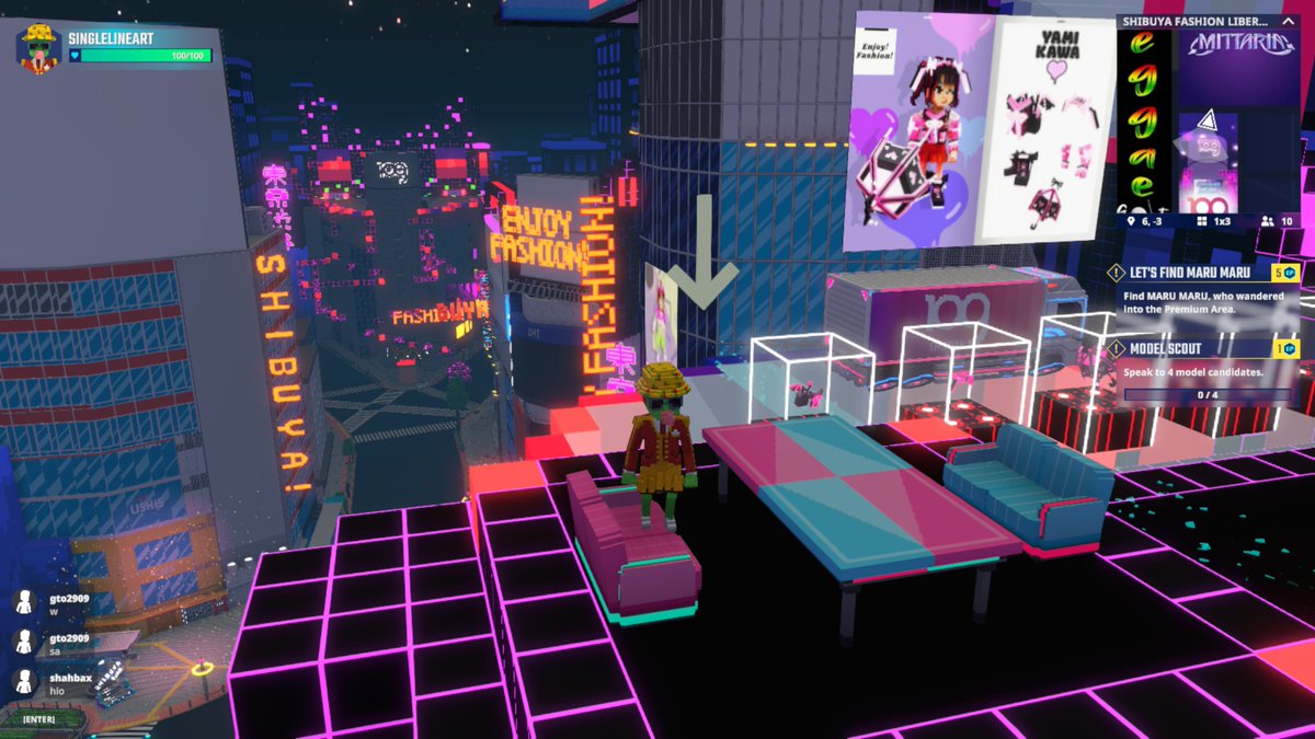 SingleLineArt's tweet photo. Strutting my stuff in @SHIBUYA109NET Fashion Liberation in @TheSandboxGame. Tokyo street style has nothing on this! 👗👠 https://t.co/M6uUJBwlEx #TheSandbox #AlphaSeason4 #AS4SocialChallenge https://t.co/wsvDFLIALL
