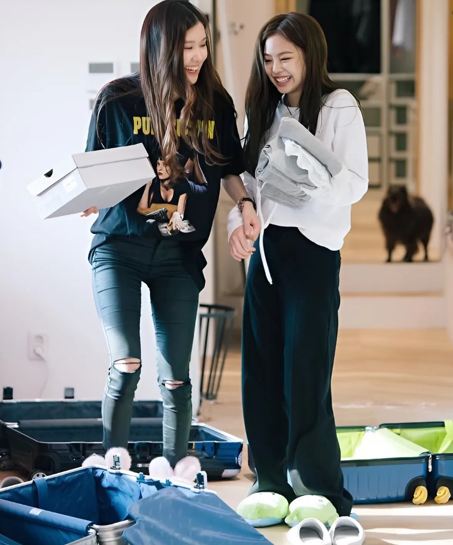 Rosé and Jennie. And Kuma.