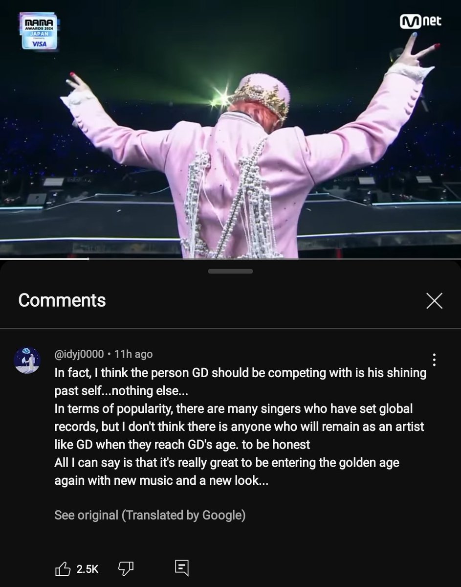 ceeisvip's tweet photo. "In terms of popularity, there are many singers who have set global records, but i don't think there is anyone who will remain as an artist like GD when they reach GD's age." https://t.co/3k5It24i48